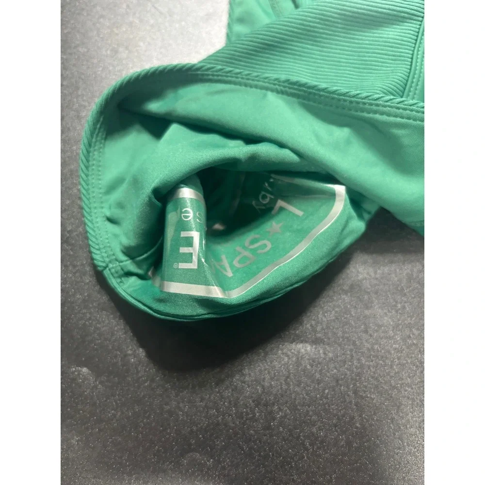 L*Space Winona Bottom Classic Emerald Green Ribbed V-Front Bikini Bottom RHWIC24